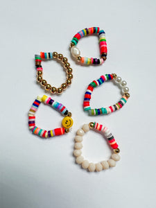 Smiley Face Beaded Rings.